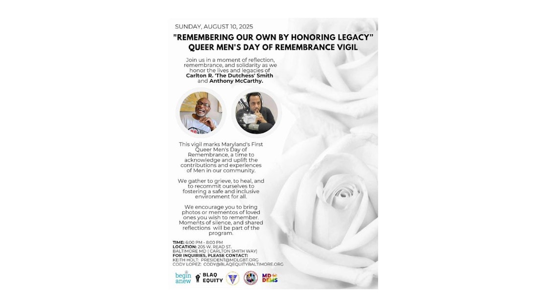Queer Men’s Day of Remembrance Vigil “Remembering Our Own By Honoring